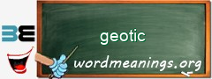 WordMeaning blackboard for geotic